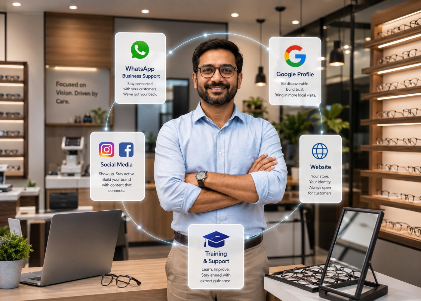Independent optician store supported by opticianguru